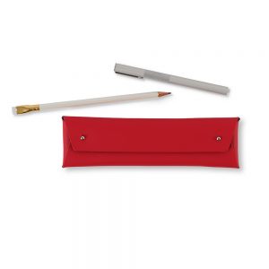 Recycled Leather Pencil Case - Red