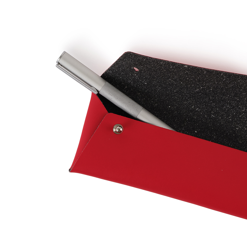 Recycled Leather Pencil Case - Red