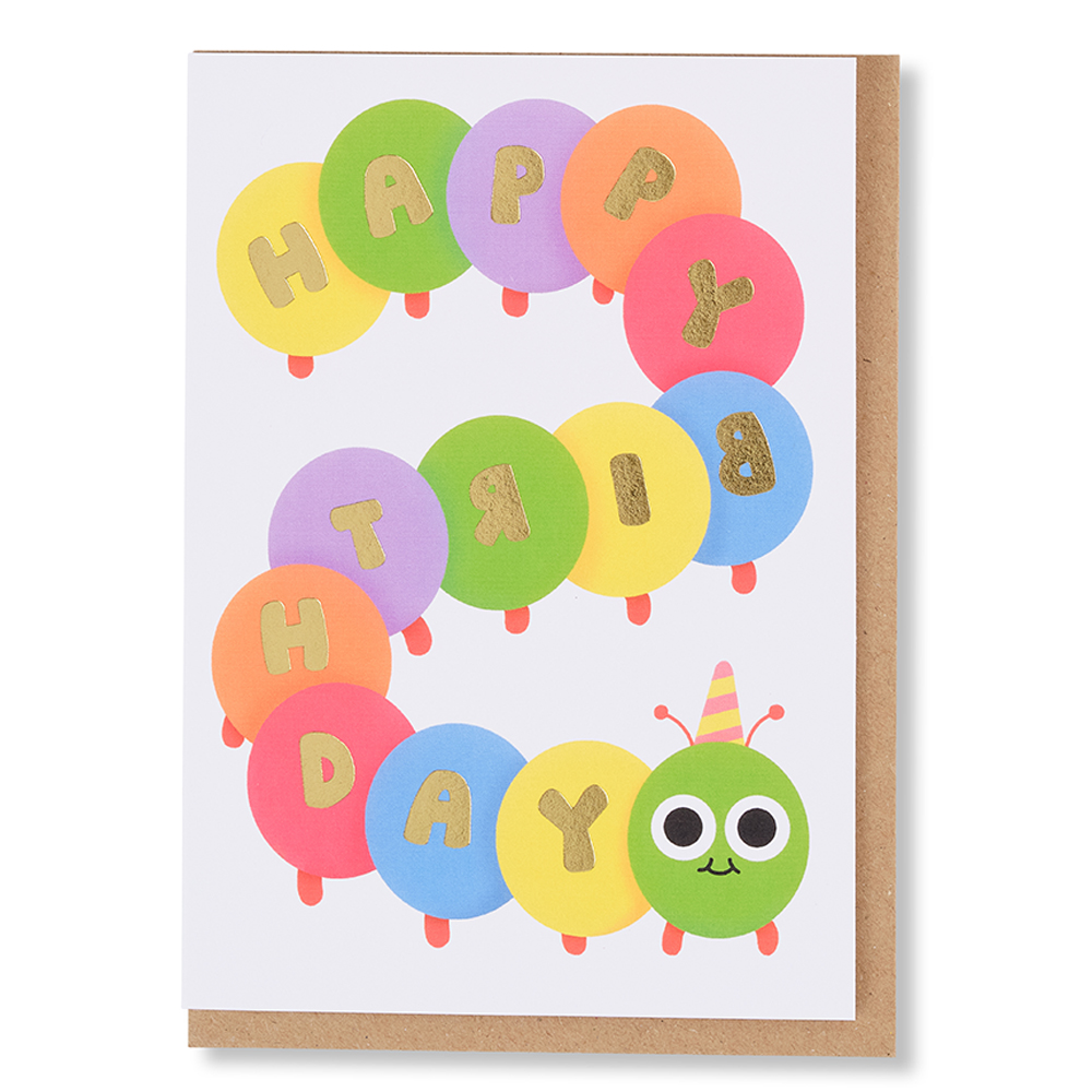 Caterpillar Birthday Greetings Card