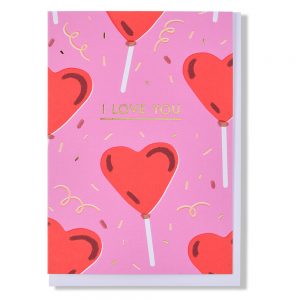 Love You Lolly Pop Greetings Card