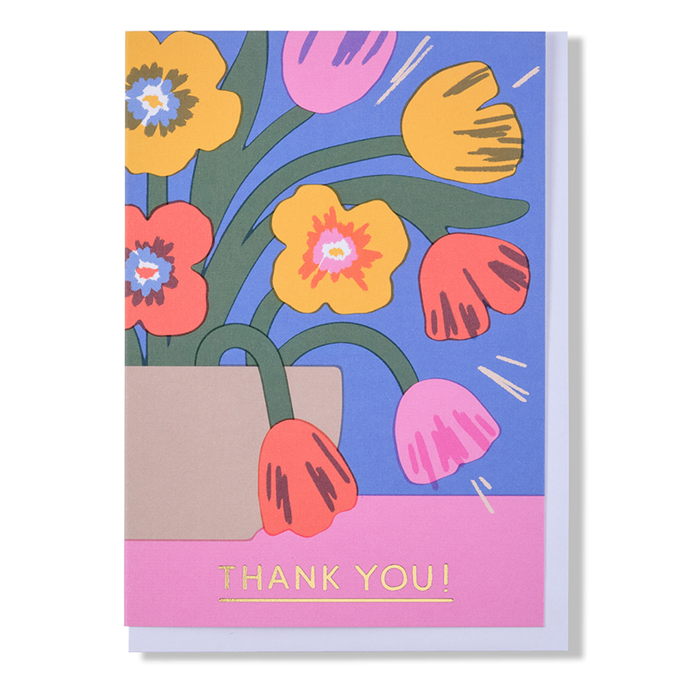 Thank You Tulips Greetings Card - not just a shop