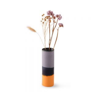 Porcelain Cylinder Vase – Orange Base