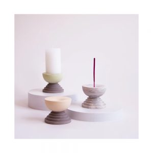 Scala Incense Burner - Olive on Marble and Apricot on Brick
