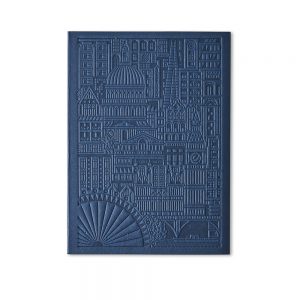 Luxury notebooks - London debossed design in navy blue