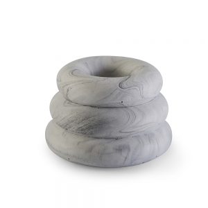 Triple O Candle Holder - Marble Grey